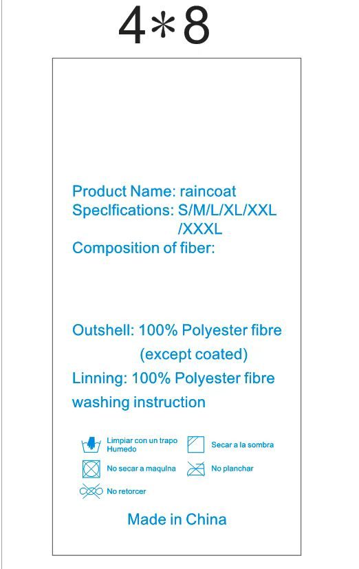 Care label — 100% Polyester fibre