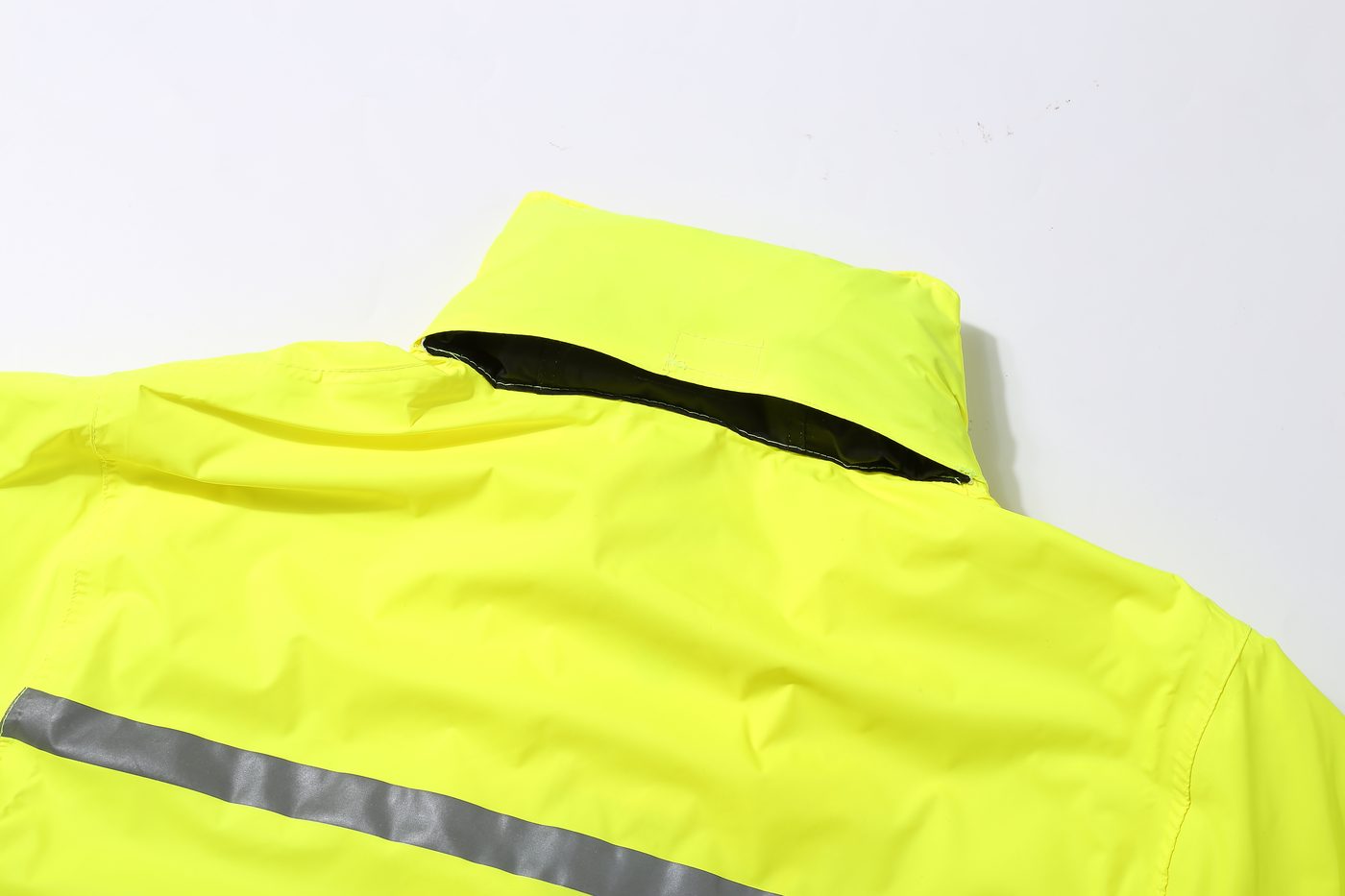 Collar chin guard with inner zipper garage — Fluoro Yellow